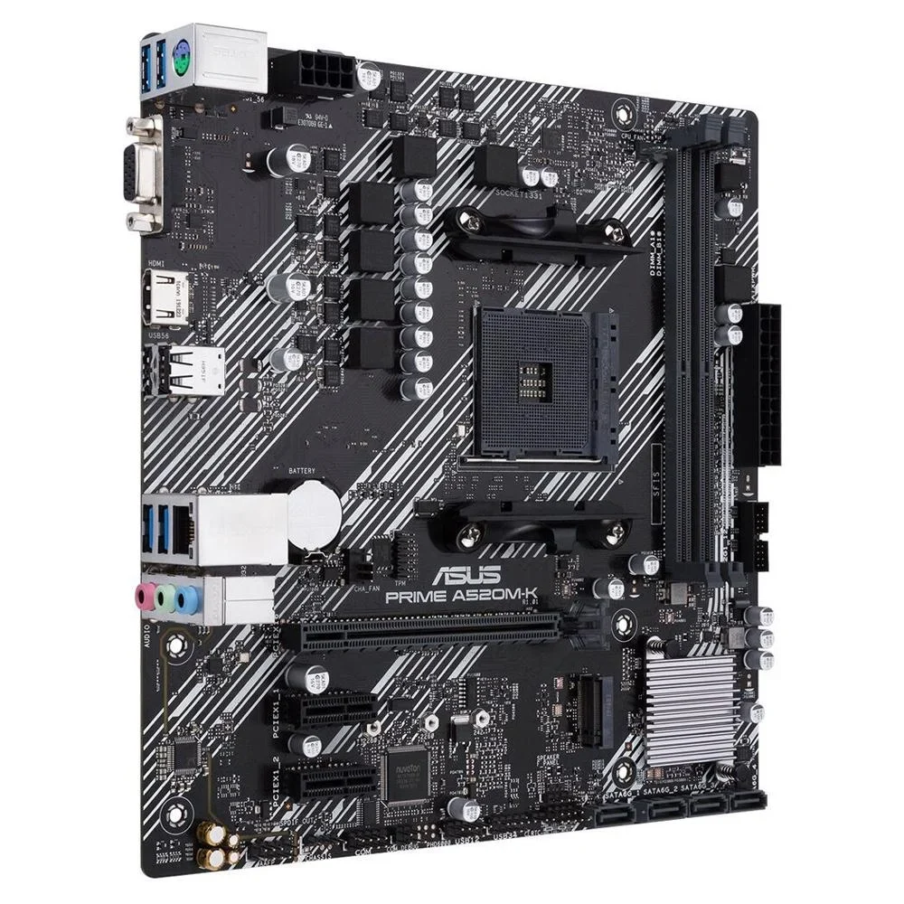 PLACA MADRE ASUS PRIME A520M-K AM4 vista 2