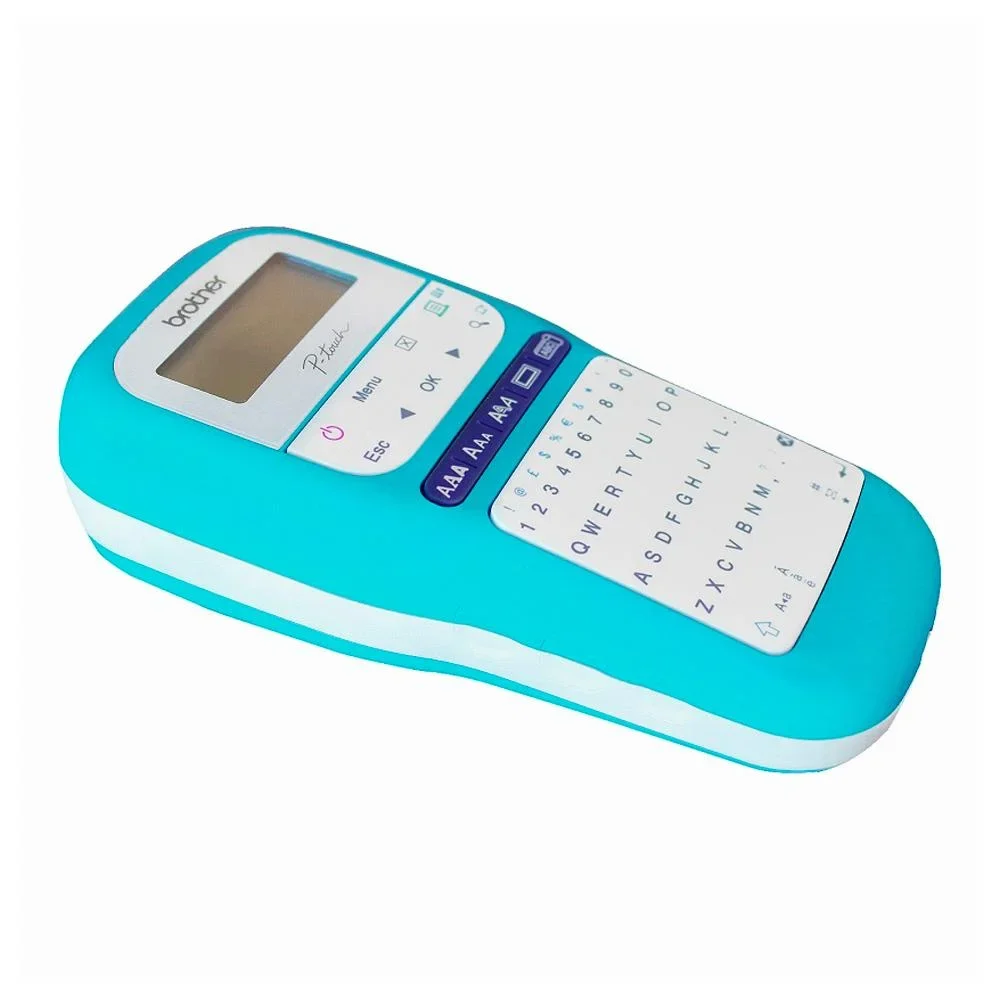 ROTULADORA BROTHER PTOUCH TURQUESA. vista 2
