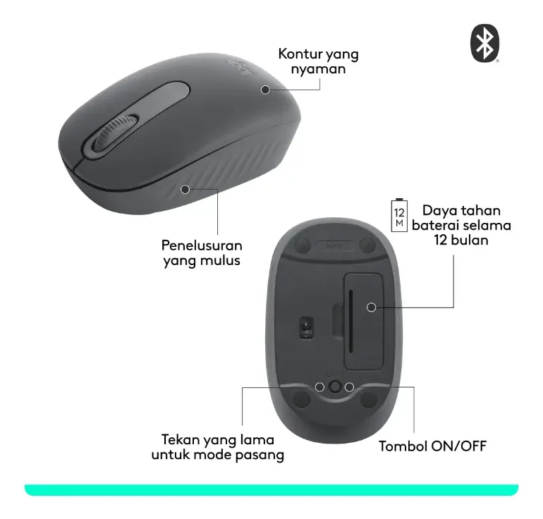 Mouse Bluetooth M196 vista 2