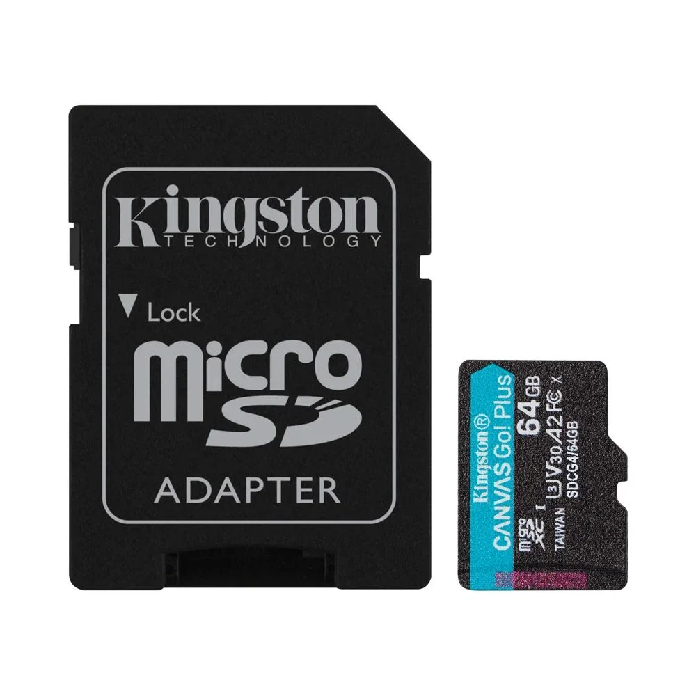 MEMORIA KINGSTON 64GB MICROSDXC CANVAS GOPLUS GEN4 vista 2