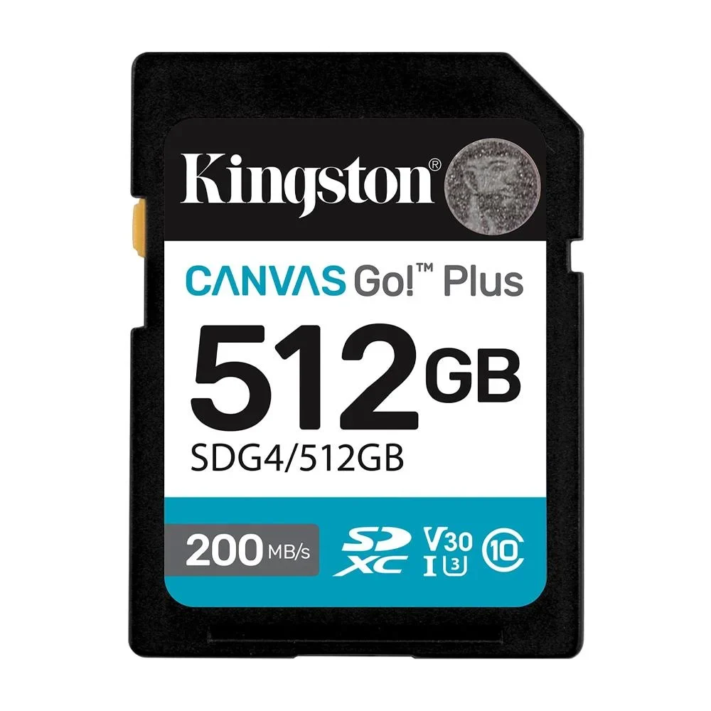 MEMORIA KINGSTON 512GB SDXC CANVAS GOPLUS GEN4 200 vista 2