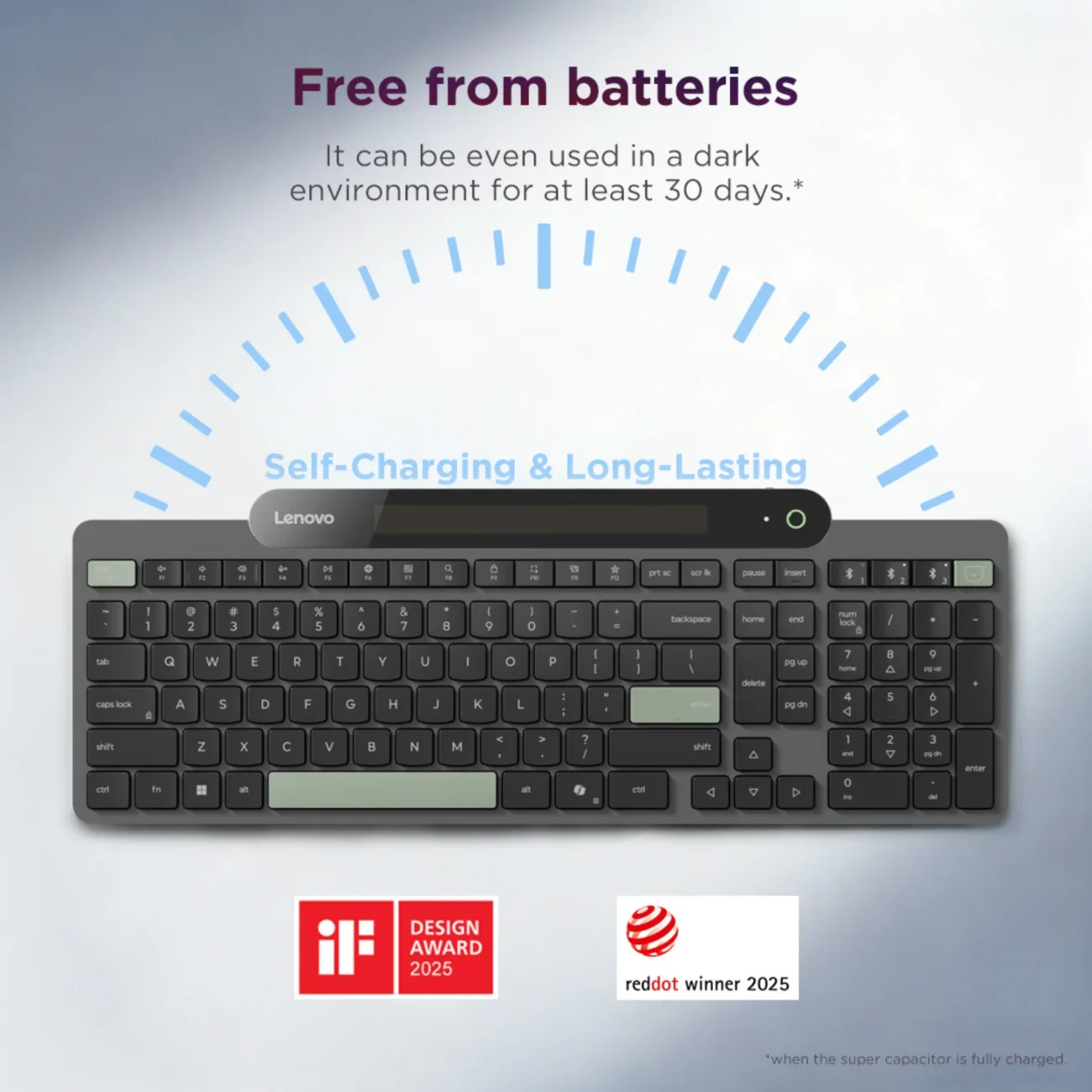 TECLADO LENOVO BLUETOOTH AUTORECARGABLE vista 4