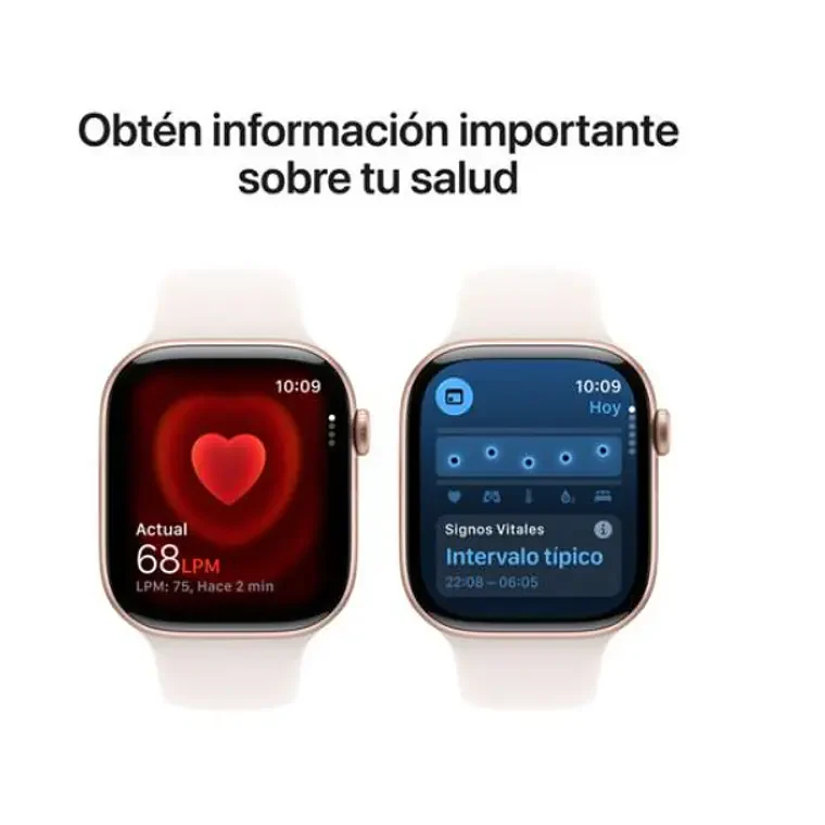 Apple Watch Series 11 GPS 46mm Aluminio oro rosado bandaLight Blush Sport Band S/M vista 5
