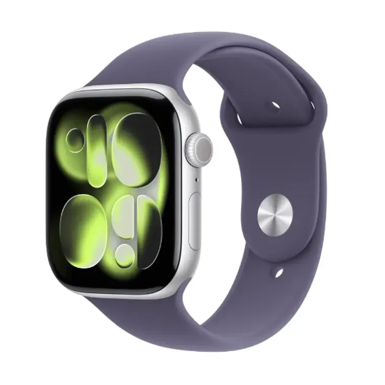 Apple Watch Series 11 GPS 46mm Aluminio plata banda Purple Fog Sport Band S/M