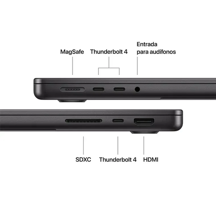 MacBook Pro 14/ M5 Pro 15C/ GPU 16C/ 24GB RAM/ 1TB negro espacial vista 3