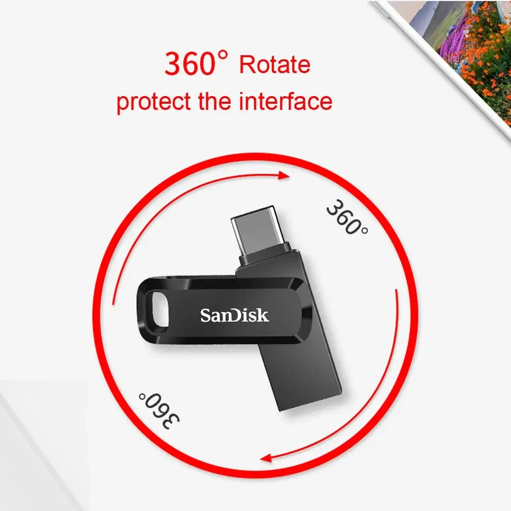 Pendrive 256gb Ultra Dual Drive Luxe USB-C Sandisk vista 2