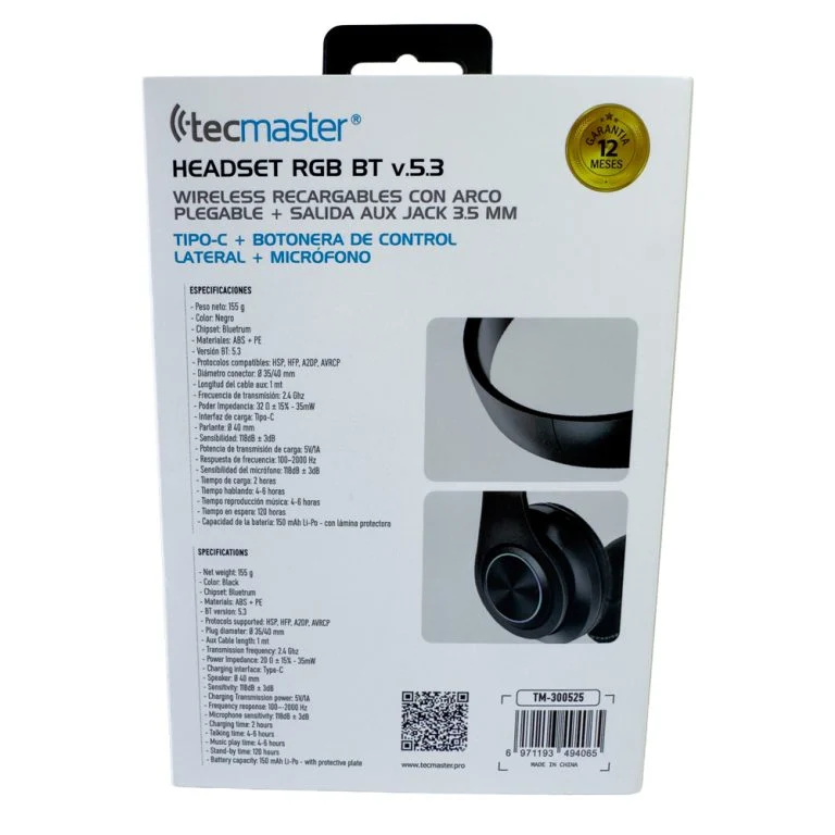 Audífonos Bluetooth Plegables vista 5
