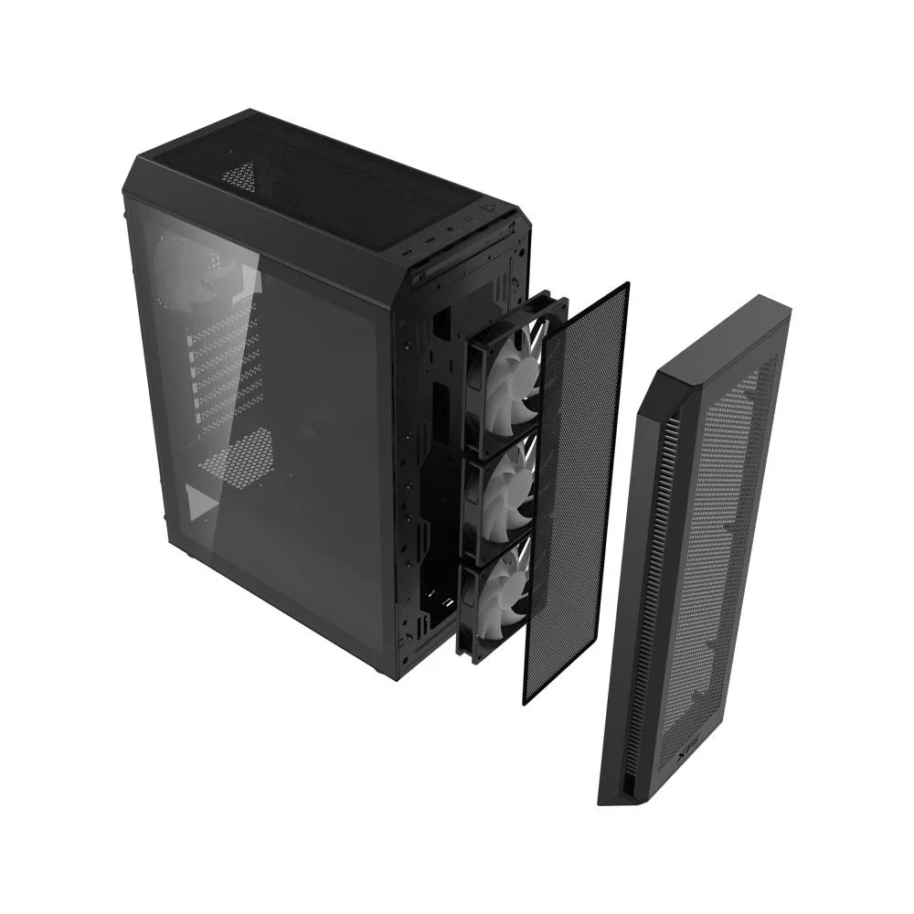 GABINETE XPG VALOR AIR PLUS S/FUENTE ATX 4XFAN BK vista 3