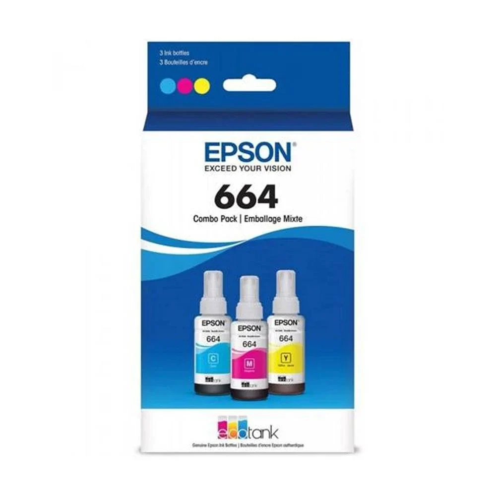 TINTA EPSON JUEGO DE S T664 - PACK 3 UNID. COLORES